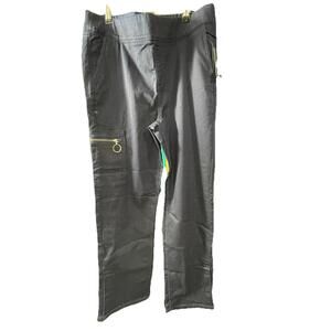 NWT D&Co Adaptive Womens Denim Cargo Pants Blue Stretch Sz L runs large